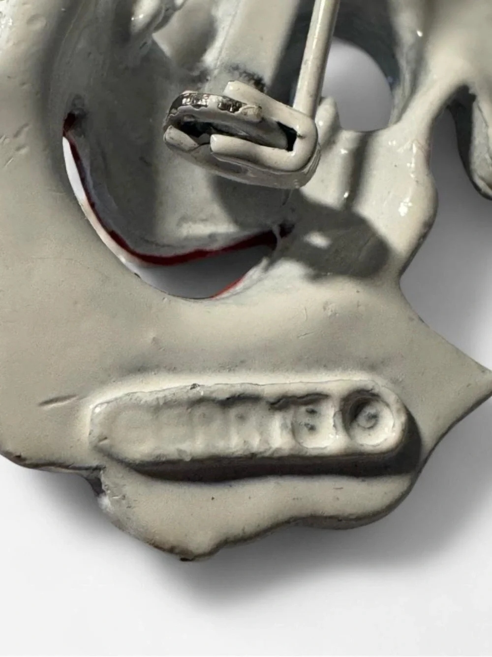 Vintage Gerry’s White Enamel Clown Brooch